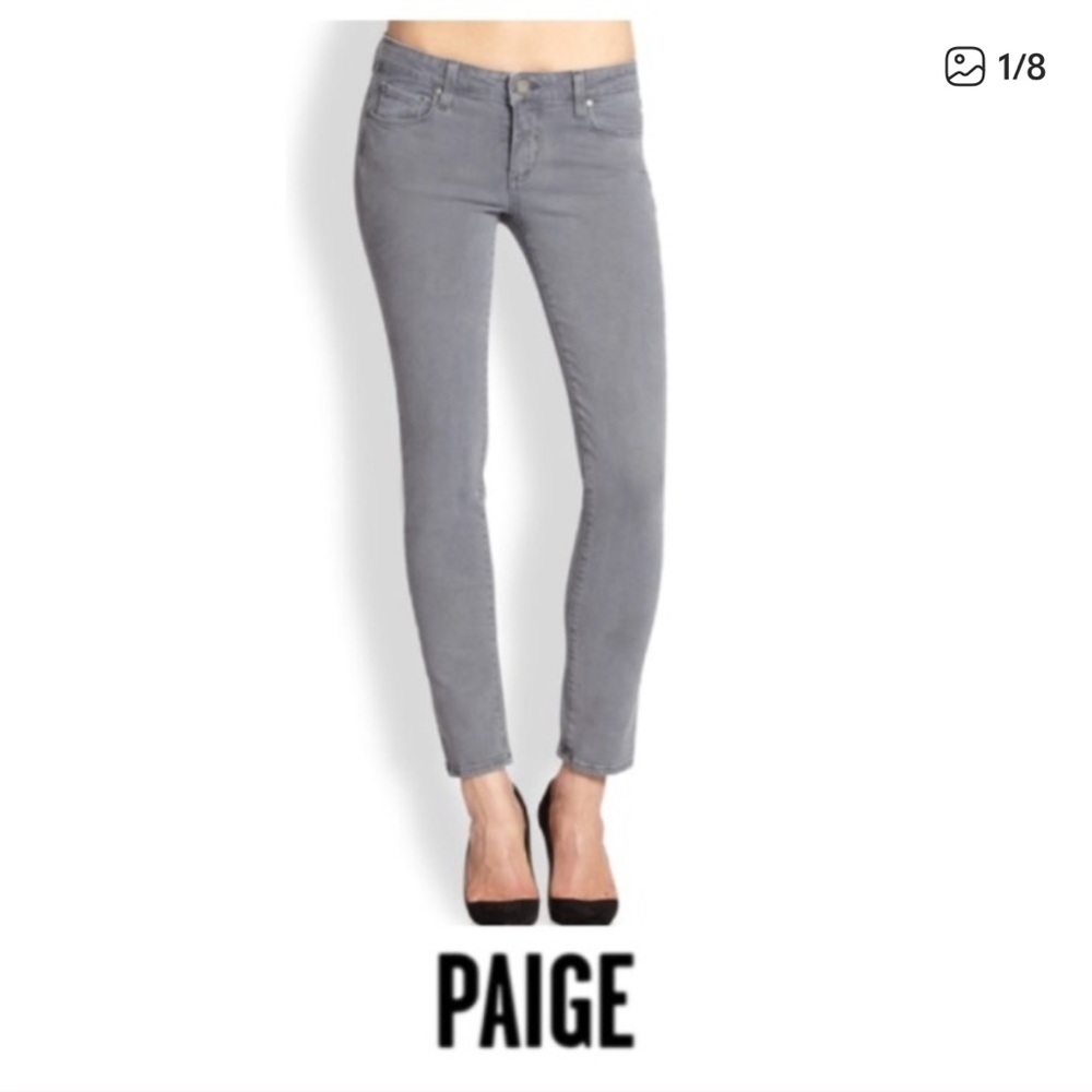 PAIGE Gray Denim Jeans Peg Ankle Skinny